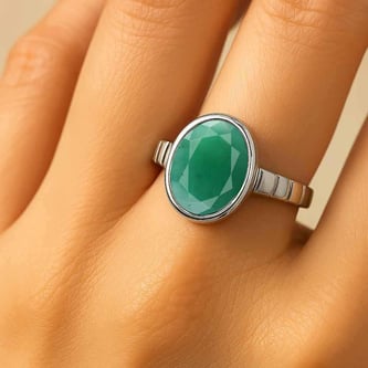 Signature 925 Sterling Silver Emerald Ladies’ Ring