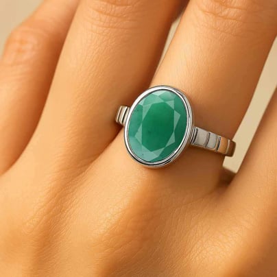 Signature 925 Sterling Silver Emerald Ladies’ Ring