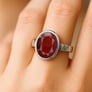Signature 925 Sterling Silver Hessonite Gomed Ladies’ Ring