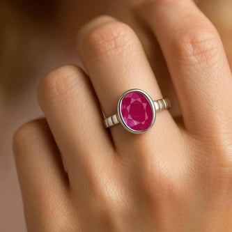 Signature 925 Sterling Silver Ruby Ladies’ Ring