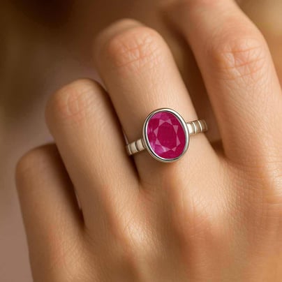 Signature 925 Sterling Silver Ruby Ladies’ Ring