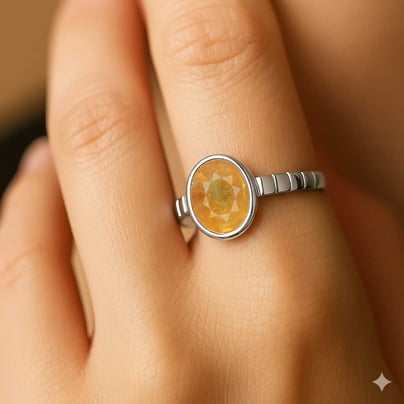 Signature 925 Sterling Silver Yellow Sapphire Ladies’ Ring