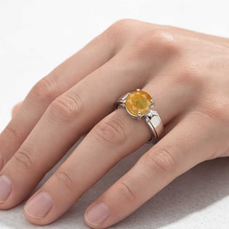 Skylyn Yellow Sapphire Gemsotne Ring For Men