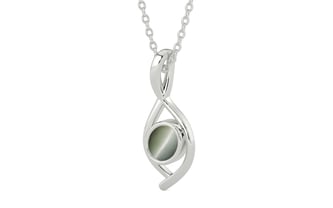 Sterling Silver Cat's Eye Pendant Fine Quality (P1)