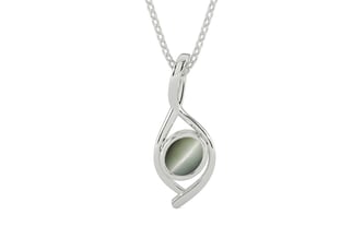 Sterling Silver Cat's Eye Pendant Fine Quality (P1)