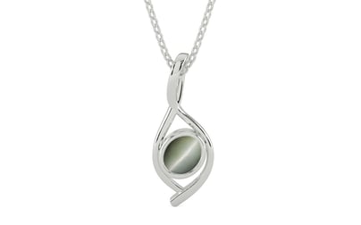 Sterling Silver Cat's Eye Pendant Fine Quality (P1)