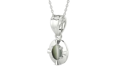 Sterling Silver Cat's Eye Pendant Fine Quality (P11)