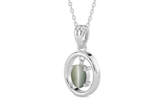 Sterling Silver Cat's Eye Pendant Fine Quality (P2)