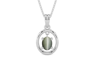 Sterling Silver Cat's Eye Pendant Fine Quality (P2)