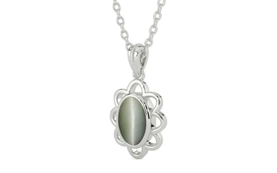 Sterling Silver Cat's Eye Pendant Fine Quality (P3)