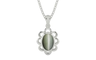 Sterling Silver Cat's Eye Pendant Fine Quality (P3)