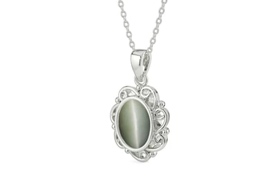 Sterling Silver Cat's Eye Pendant Fine Quality (P5)