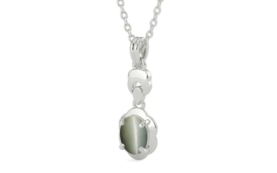 Sterling Silver Cat's Eye Pendant Fine Quality (P6)