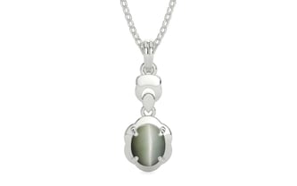 Sterling Silver Cat's Eye Pendant Fine Quality (P6)