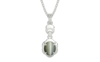 Sterling Silver Cat's Eye Pendant Fine Quality (P6)