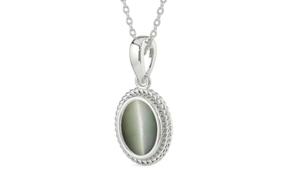 Sterling Silver Cat's Eye Pendant Fine Quality (P7)