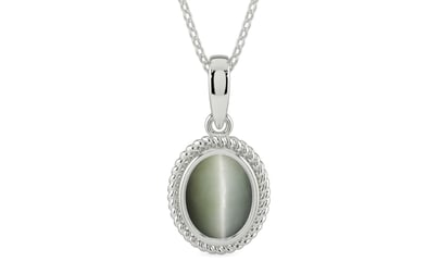 Sterling Silver Cat's Eye Pendant Fine Quality (P7)