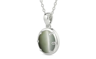 Sterling Silver Cat's Eye Pendant Fine Quality (P8)