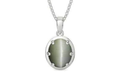 Sterling Silver Cat's Eye Pendant Fine Quality (P8)