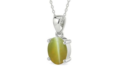 Sterling Silver Cat's Eye Pendant Limited Quality (P10)