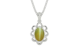 Sterling Silver Cat's Eye Pendant Limited Quality (P3)