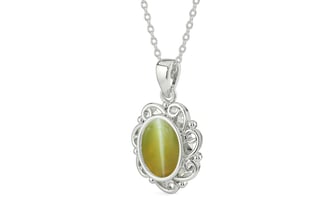 Sterling Silver Cat's Eye Pendant Limited Quality (P5)