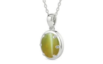Sterling Silver Cat's Eye Pendant Limited Quality (P8)