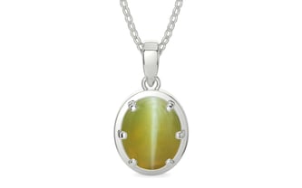 Sterling Silver Cat's Eye Pendant Limited Quality (P8)