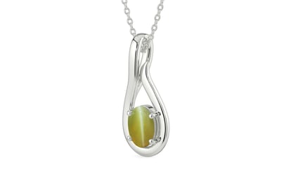 Sterling Silver Cat's Eye Pendant Limited Quality (P9)