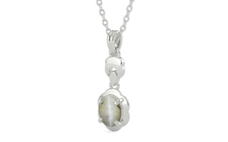 Sterling Silver Cat's Eye Pendant Prime Quality (P6)