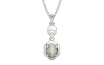 Sterling Silver Cat's Eye Pendant Prime Quality (P6)