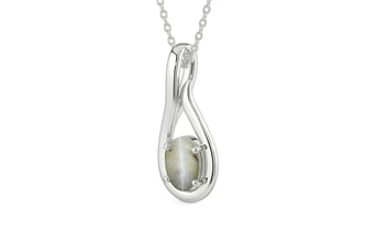 Sterling Silver Cat's Eye Pendant Prime Quality (P9)