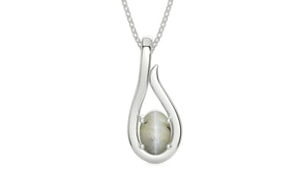 Sterling Silver Cat's Eye Pendant Prime Quality (P9)