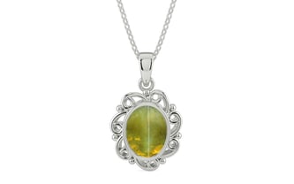 Sterling Silver Cat's Eye Pendant Rare Quality (P5)