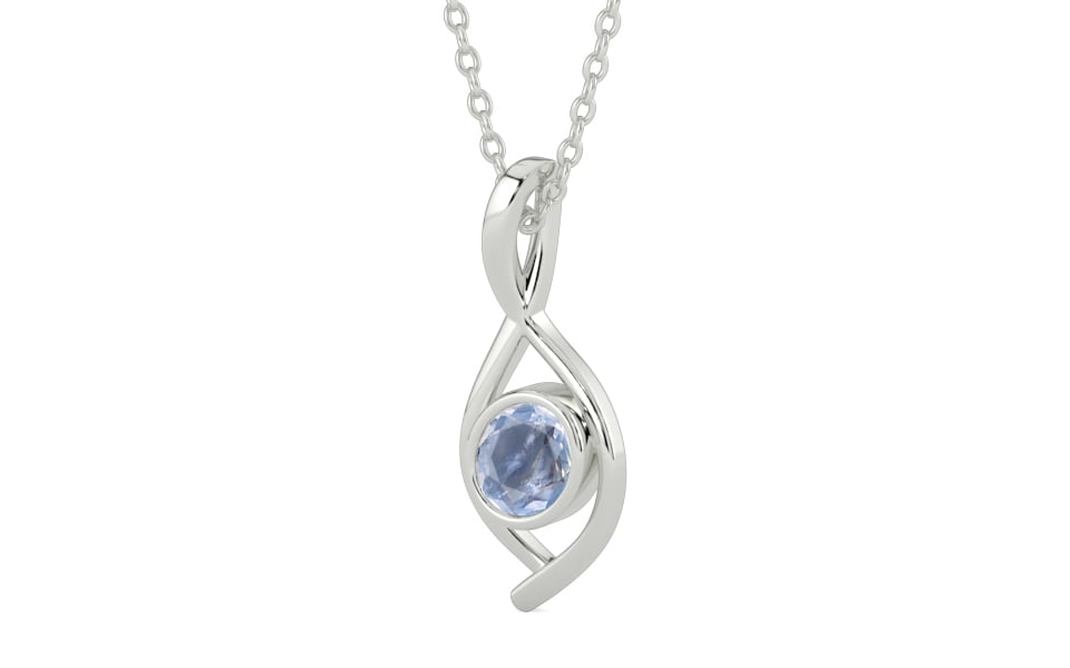 Sterling Silver Ceylon Blue Sapphire Pendant Fine Quality (P1)