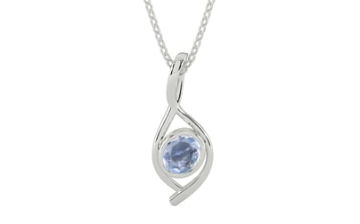 Sterling Silver Ceylon Blue Sapphire Pendant Fine Quality (P1)