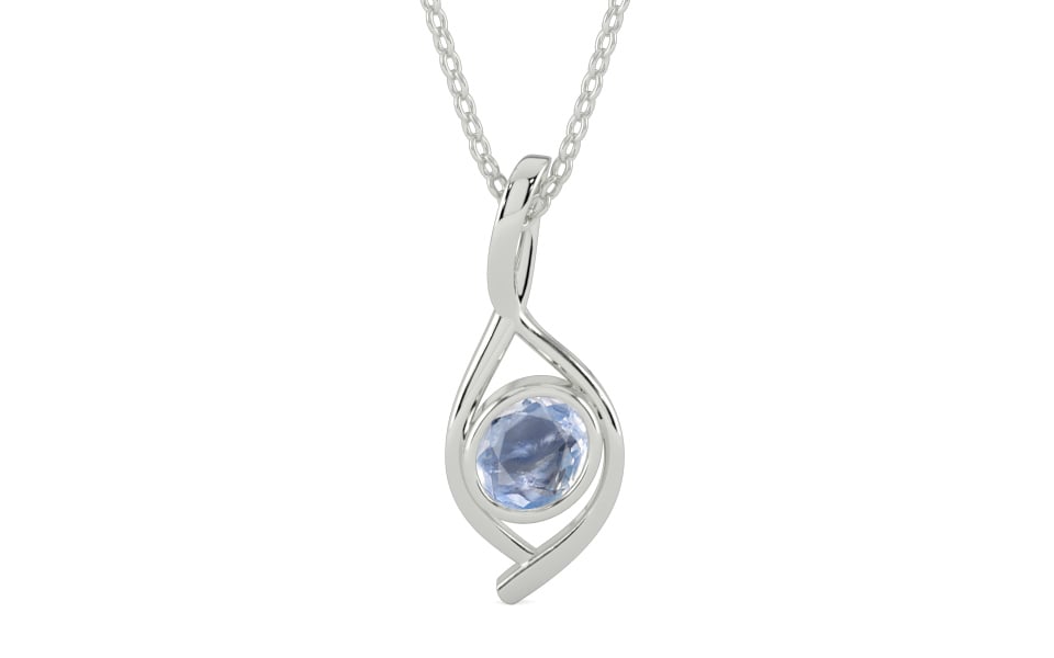 Sterling Silver Ceylon Blue Sapphire Pendant Fine Quality (P1)