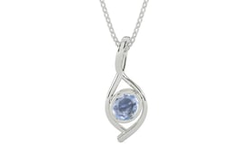 Sterling Silver Ceylon Blue Sapphire Pendant Fine Quality (P1)