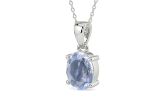 Sterling Silver Ceylon Blue Sapphire Pendant Fine Quality (P10)