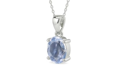 Sterling Silver Ceylon Blue Sapphire Pendant Fine Quality (P10)