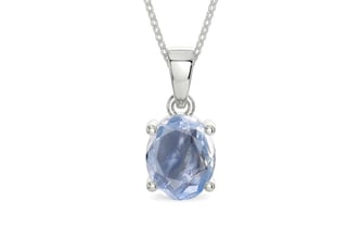 Sterling Silver Ceylon Blue Sapphire Pendant Fine Quality (P10)
