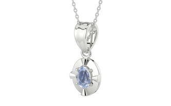 Sterling Silver Ceylon Blue Sapphire Pendant Fine Quality (P11)