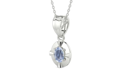 Sterling Silver Ceylon Blue Sapphire Pendant Fine Quality (P11)