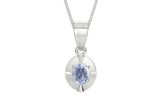 Sterling Silver Ceylon Blue Sapphire Pendant Fine Quality (P11)