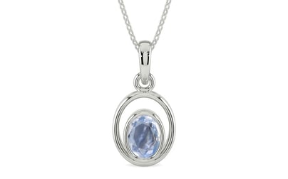 Sterling Silver Ceylon Blue Sapphire Pendant Fine Quality (P12)