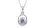 Sterling Silver Ceylon Blue Sapphire Pendant Fine Quality (P12)