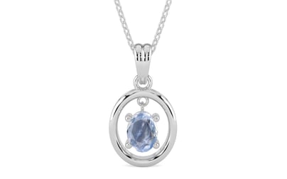 Sterling Silver Ceylon Blue Sapphire Pendant Fine Quality (P2)