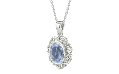 Sterling Silver Ceylon Blue Sapphire Pendant Fine Quality (P5)