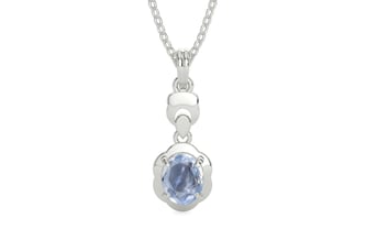 Sterling Silver Ceylon Blue Sapphire Pendant Fine Quality (P6)