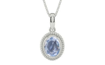 Sterling Silver Ceylon Blue Sapphire Pendant Fine Quality (P7)